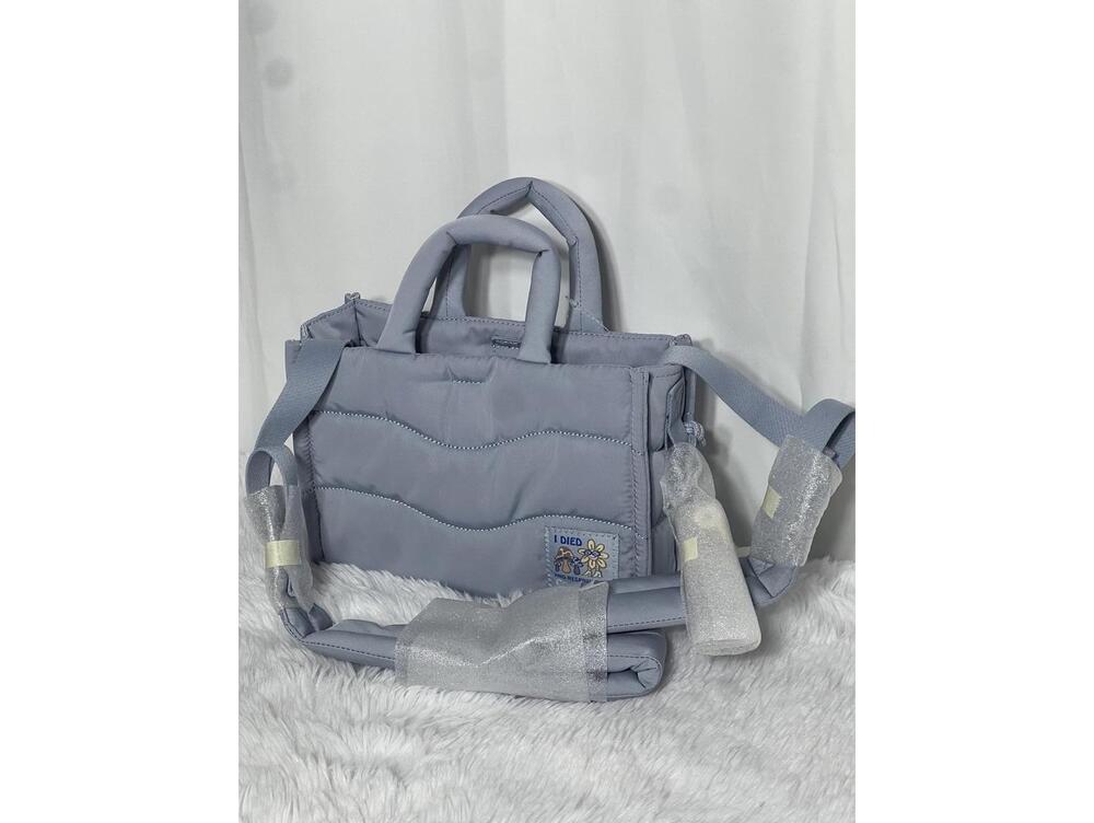 Coachtopia Light Blue Quilted Tote Bag with Adjustable Strap - Picture 3 of 7